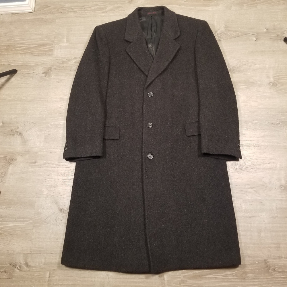 NINO CERRUTI Rue Royale Vintage Luxury WOOL CASHMERE Long Over Coat Mens 42R